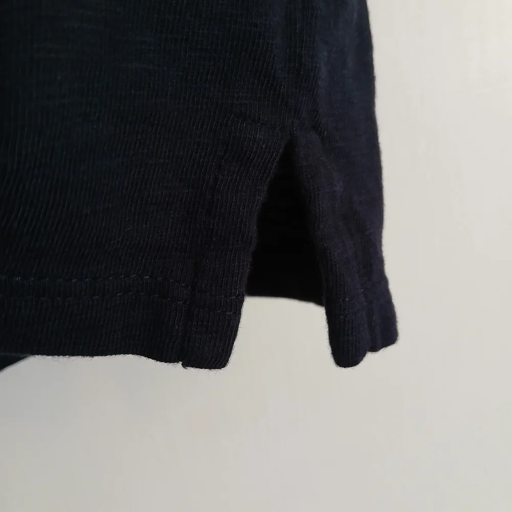 Talbots Size Small Navy Blue Short Sleeve T-shirt Lace Cut Out Shirt - Picture 8 of 9